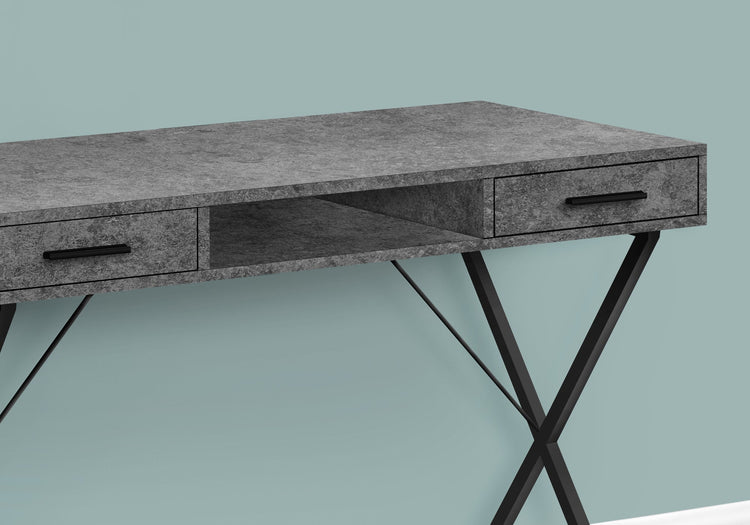 I 7795 Bureau, Bureau À Domicile, Ordinateur Portable, Configuration Gauche, Droite, Tiroirs De Rangement, 42"l, Travail, Métal, Stratifié, Gris, Noir, Contemporain, Moderne - Simple Boutique