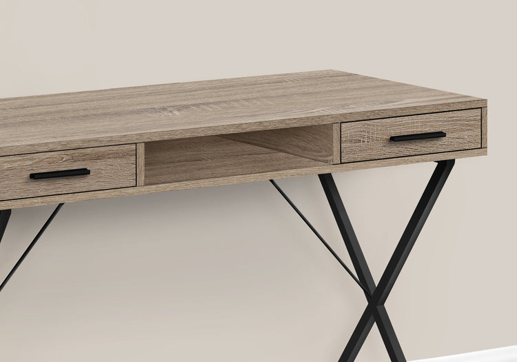 I 7796 Bureau, Bureau À Domicile, Ordinateur Portable, Configuration Gauche, Droite, Tiroirs De Rangement, 42"l, Travail, Métal, Stratifié, Brun, Noir, Contemporain, Moderne - Simple Boutique
