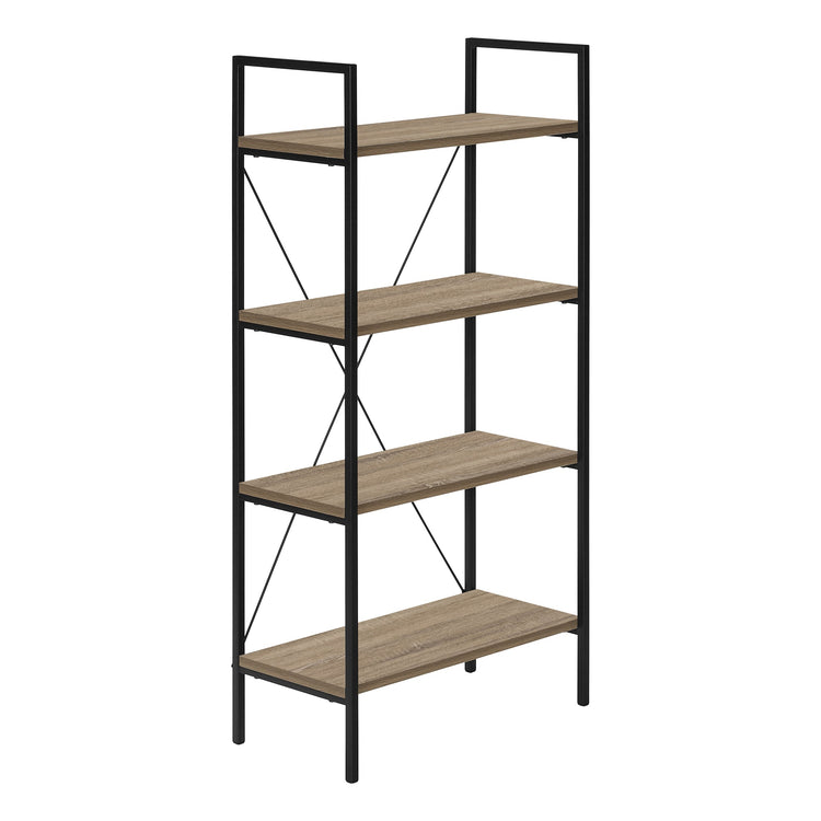I 7800 Étagère À Livres, Étagère, 4 Niveaux, 48"h, Bureau, Chambre À Coucher, Métal, Stratifié, Brun, Noir, Contemporain, Moderne - Simple Boutique