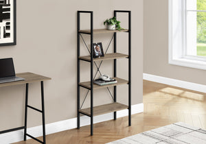 I 7800 Étagère À Livres, Étagère, 4 Niveaux, 48"h, Bureau, Chambre À Coucher, Métal, Stratifié, Brun, Noir, Contemporain, Moderne - Simple Boutique