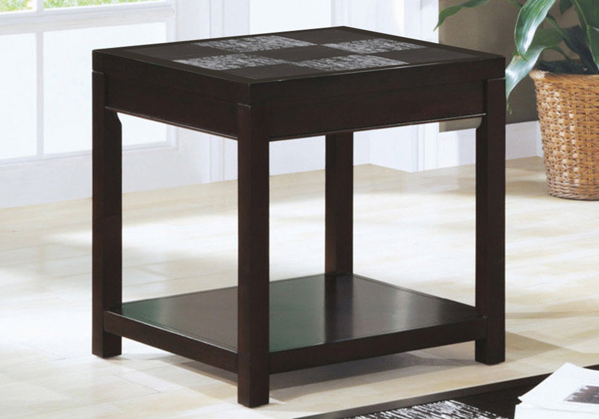 I 7801E Table D'appoint, Côté, Bout, Table De Nuit, Lampe, Salon, Chambre À Coucher, Stratifié, Brun, Transitionnel - Simple Boutique