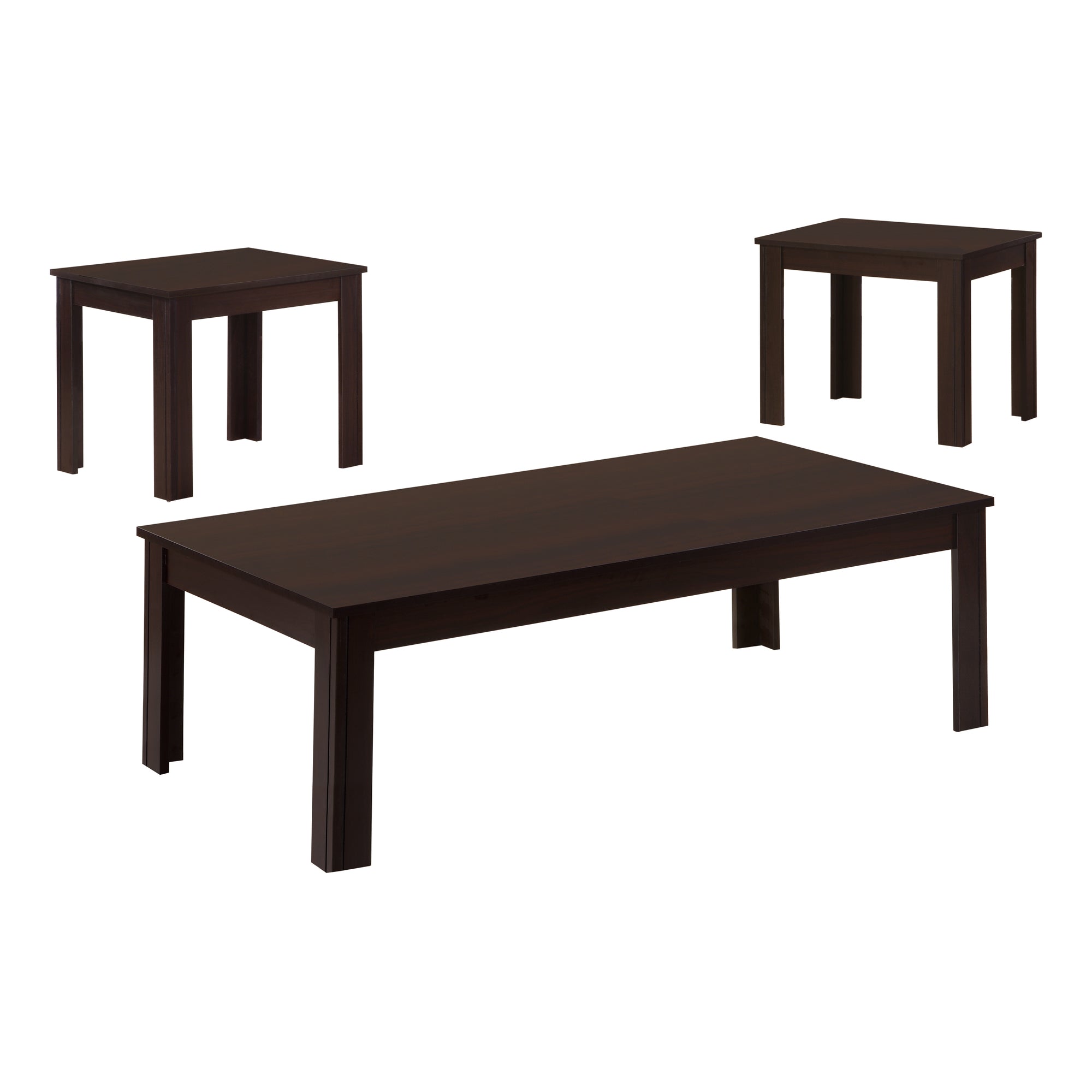 I 7842P Ensemble De Table, Ensemble 3pcs, Café, Bout, Côté, Accent, Salon, Stratifié, Brun, Transitionnel - Simple Boutique