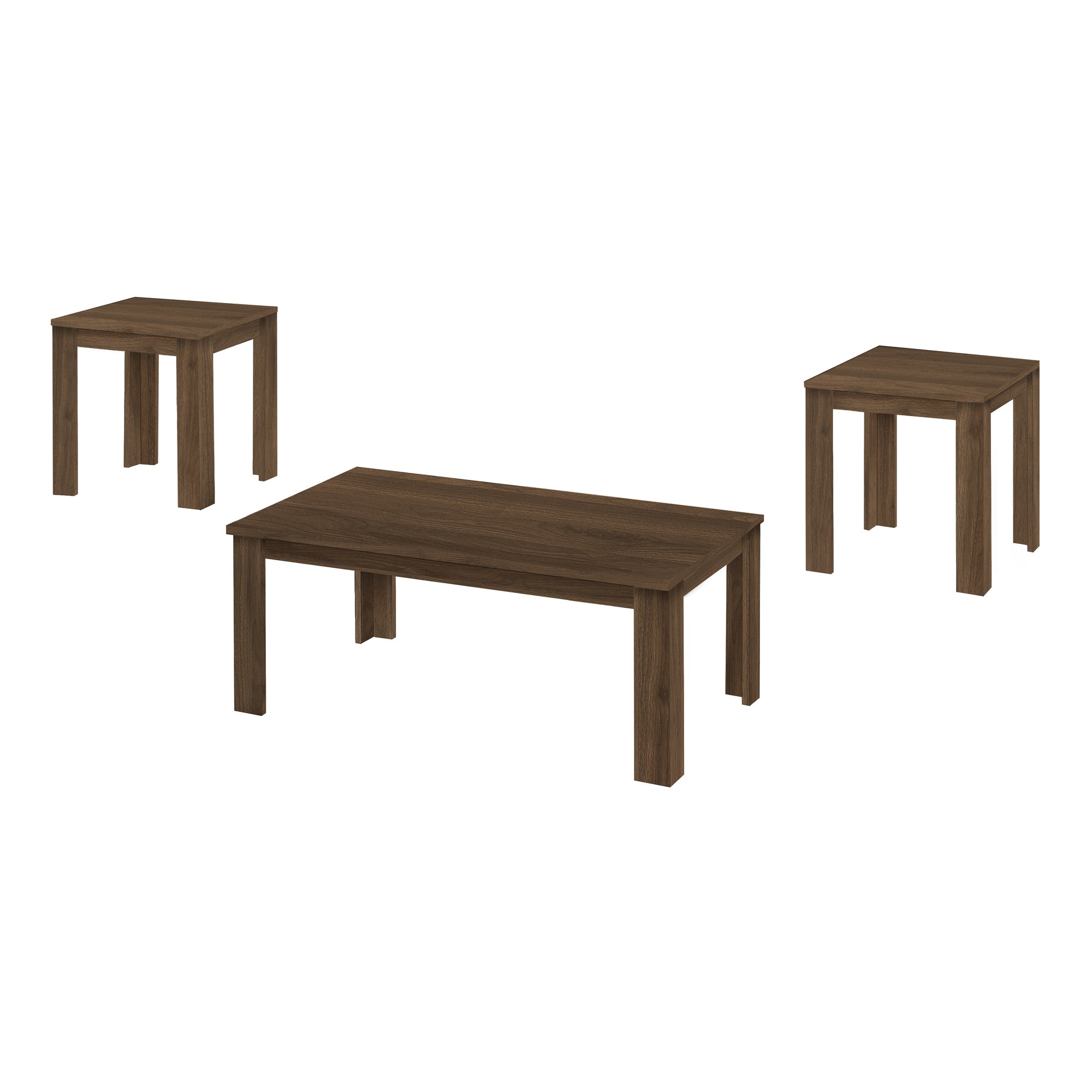 I 7862P Ensemble De Table, Ensemble 3pcs, Café, Bout, Côté, Accent, Salon, Stratifié, Noyer, Transitionnel - Simple Boutique