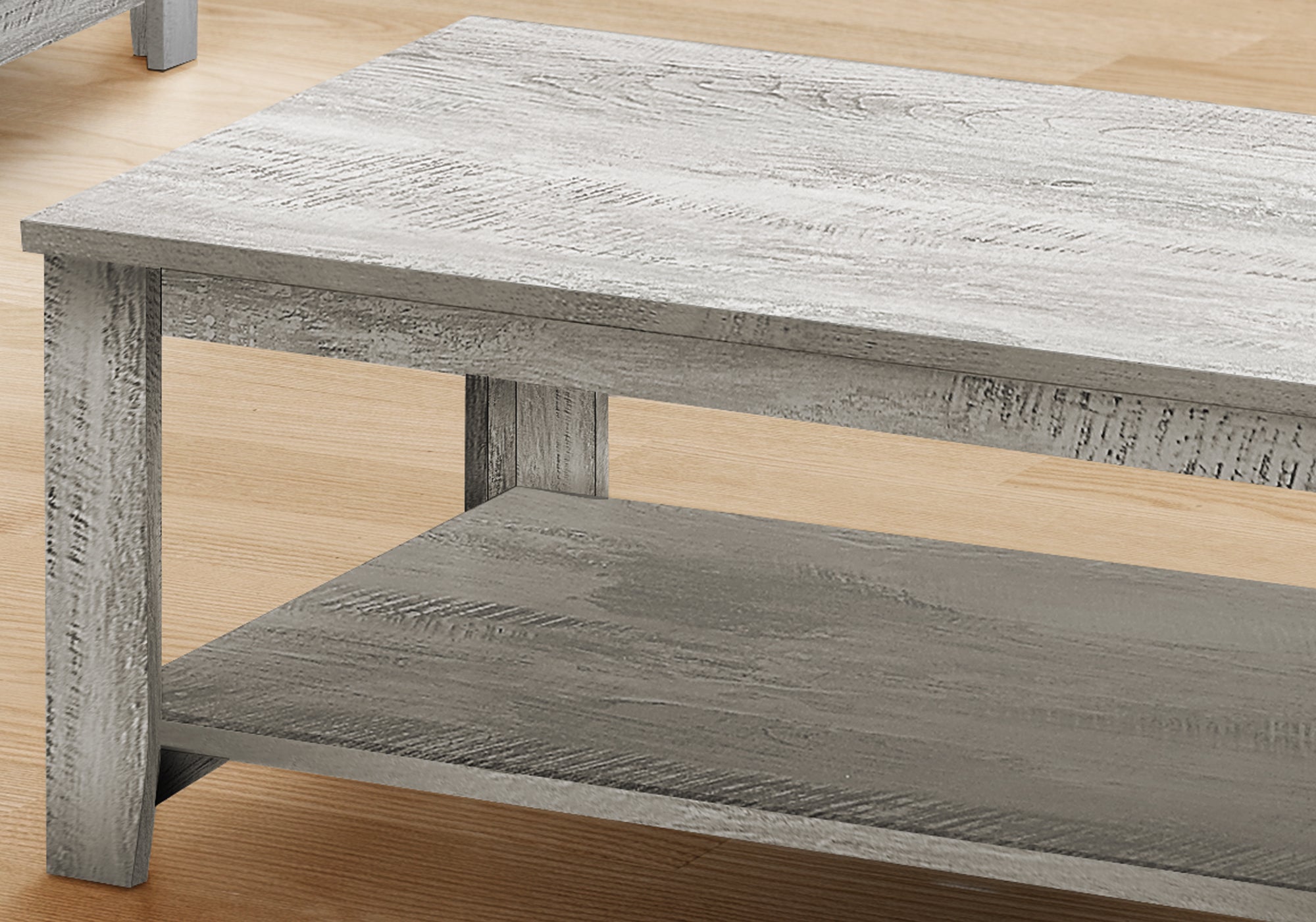 I 7880P Ensemble De Table, Ensemble 3pcs, Café, Bout, Côté, Accent, Salon, Stratifié, Gris, Transitionnel - Simple Boutique