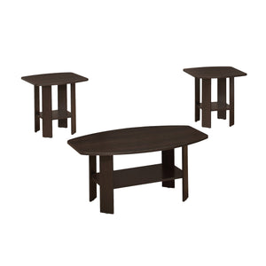 I 7924P Ensemble De Table, Ensemble 3pcs, Café, Bout, Côté, Accent, Salon, Stratifié, Brun, Transitionnel - Simple Boutique