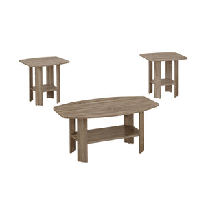 I 7927P Ensemble De Table, Ensemble 3pcs, Café, Bout, Côté, Accent, Salon, Stratifié, Brun, Transitionnel - Simple Boutique