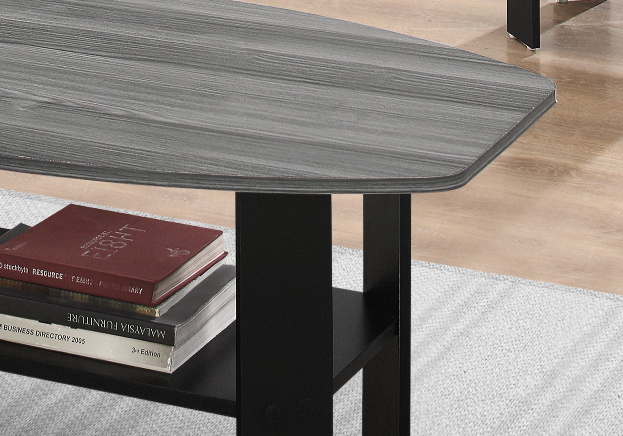 I 7928P Ensemble De Table, Ensemble 3pcs, Café, Bout, Côté, Accent, Salon, Stratifié, Noir, Gris, Transitionnel - Simple Boutique