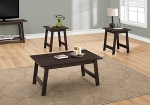 I 7930P Ensemble De Table, Ensemble 3pcs, Café, Bout, Côté, Accent, Salon, Stratifié, Brun, Transitionnel - Simple Boutique