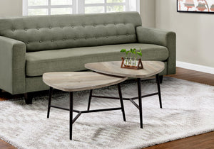 I 7939P Ensemble De Table, Ensemble 2pcs, Café, Bout, Côté, Accent, Salon, Métal, Stratifié, Beige, Noir, Contemporain, Moderne - Simple Boutique