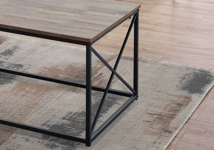 I 7950P Ensemble De Table, Ensemble 3pcs, Café, Bout, Côté, Accent, Salon, Métal, Stratifié, Brun, Noir, Contemporain, Moderne - Simple Boutique