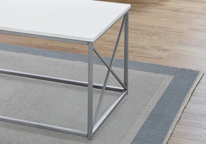 I 7951P Ensemble De Table, Ensemble 3pcs, Café, Bout, Côté, Accent, Salon, Métal, Stratifié, Blanc, Gris, Contemporain, Moderne - Simple Boutique