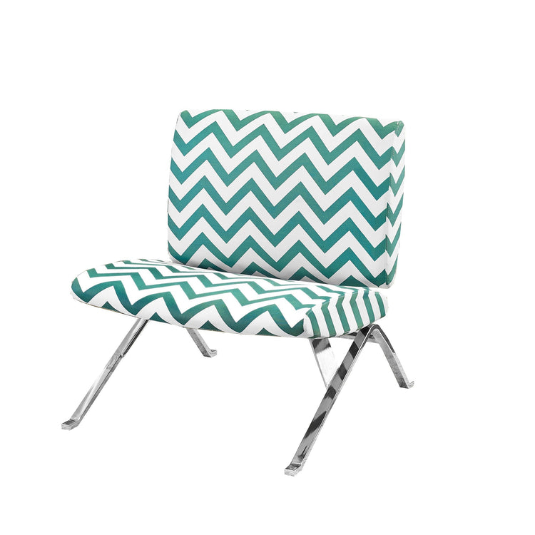 I 8136 Chaise D'appoint, Sans Bras, En Tissu, Salon, Chambre À Coucher, En Tissu, Métal, Vert, Chrome, Contemporain, Moderne - Simple Boutique