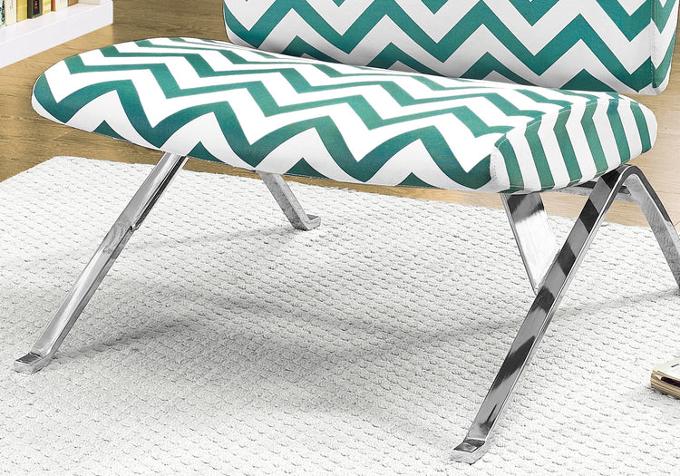 I 8136 Chaise D'appoint, Sans Bras, En Tissu, Salon, Chambre À Coucher, En Tissu, Métal, Vert, Chrome, Contemporain, Moderne - Simple Boutique