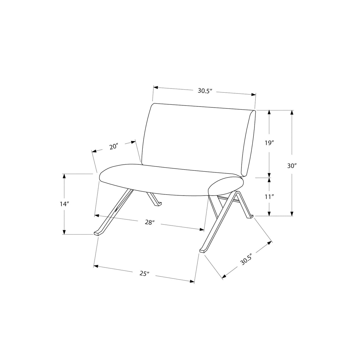 I 8137 Chaise D'appoint, Sans Bras, En Tissu, Salon, Chambre À Coucher, En Tissu, Métal, Brun, Chrome, Contemporain, Moderne - Simple Boutique
