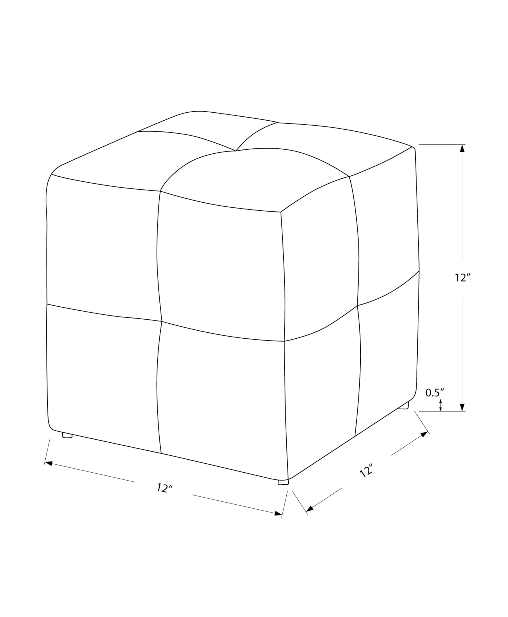 I 8162 Ottoman, Pouf, Repose Pieds, Tabouret, Lot De 2, Juvénile, En Tissu, Beige, Transitionnel - Simple Boutique