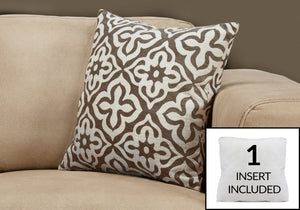 I 9216 Oreillers, 18 X 18 Carré, Encart Inclus, Jeté Décoratif, Accent, Sofa, Canapé, Chambre À Coucher, Polyester, Hypoallergénique, Brun, Moderne - Simple Boutique