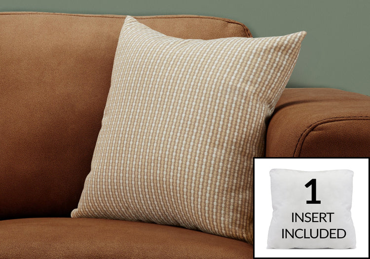 I 9228 Oreillers, 18 X 18 Carré, Encart Inclus, Jeté Décoratif, Accent, Sofa, Canapé, Chambre À Coucher, Polyester, Hypoallergénique, Brun, Moderne - Simple Boutique