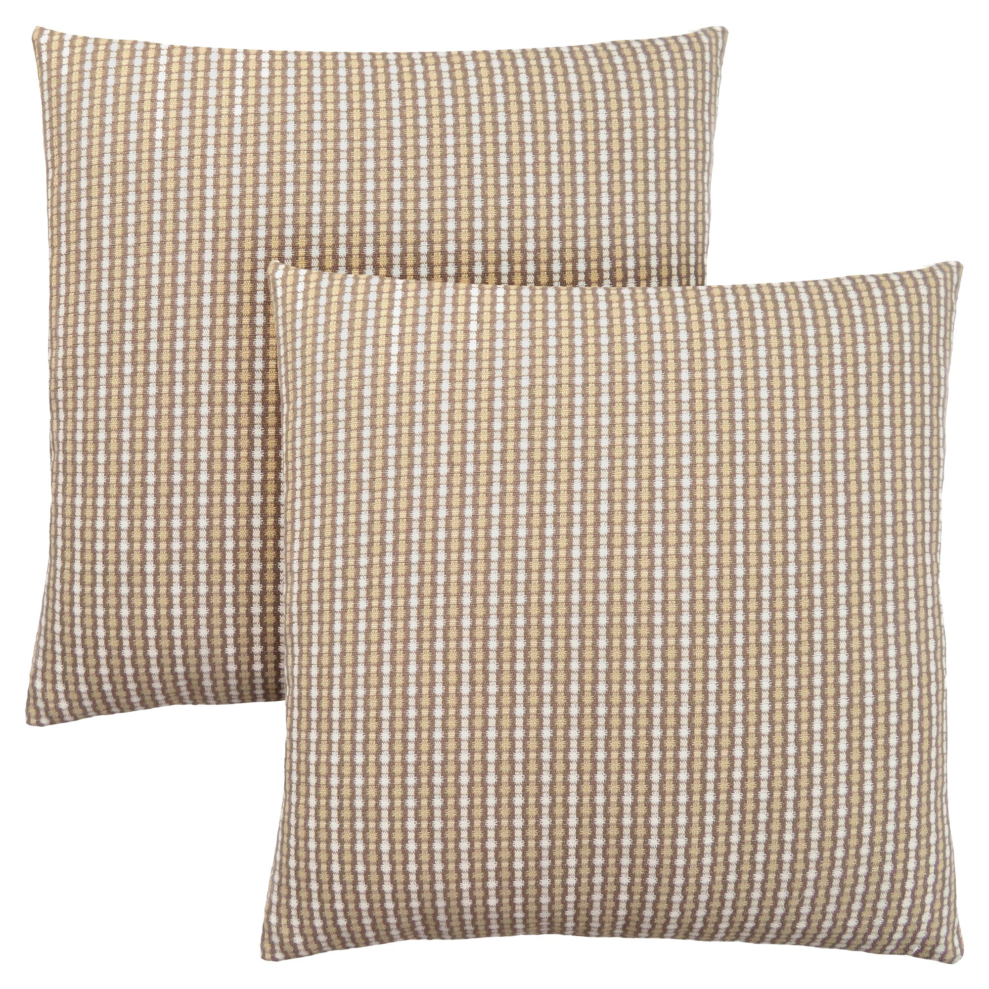I 9229 Oreillers, Lot De 2, 18 X 18 Carré, Encart Inclus, Jeté Décoratif, Accent, Sofa, Canapé, Chambre À Coucher, Polyester, Hypoallergénique, Brun, Moderne - Simple Boutique