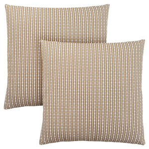 I 9229 Oreillers, Lot De 2, 18 X 18 Carré, Encart Inclus, Jeté Décoratif, Accent, Sofa, Canapé, Chambre À Coucher, Polyester, Hypoallergénique, Brun, Moderne - Simple Boutique