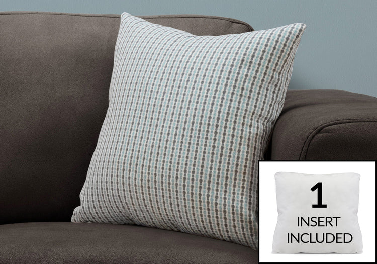 I 9230 Oreillers, 18 X 18 Carré, Encart Inclus, Jeté Décoratif, Accent, Sofa, Canapé, Chambre À Coucher, Polyester, Hypoallergénique, Bleu, Gris, Moderne - Simple Boutique