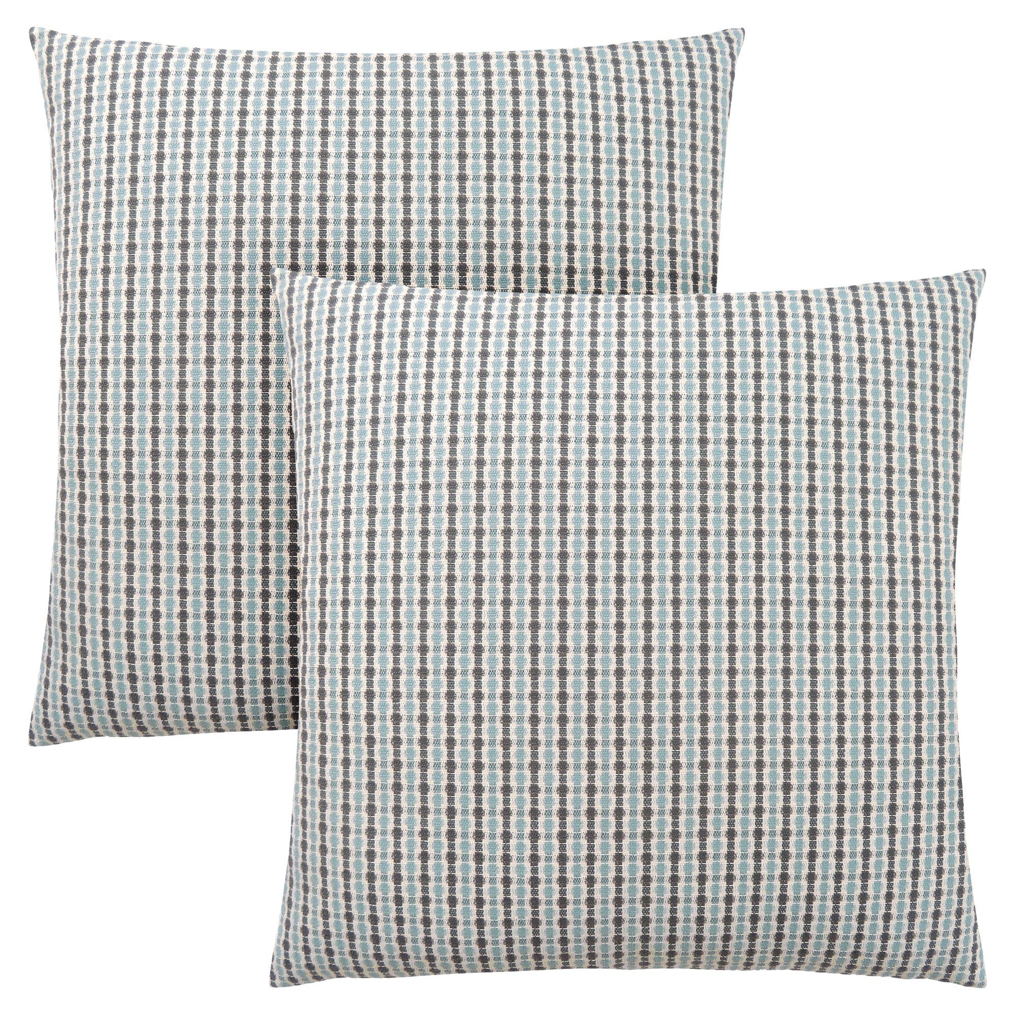 I 9231 Oreillers, Lot De 2, 18 X 18 Carré, Encart Inclus, Jeté Décoratif, Accent, Sofa, Canapé, Chambre À Coucher, Polyester, Hypoallergénique, Bleu, Gris, Moderne - Simple Boutique