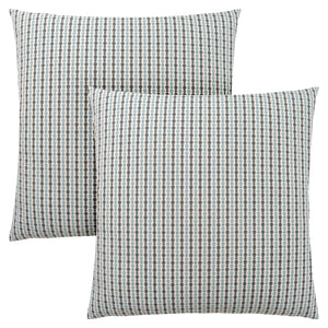 I 9231 Oreillers, Lot De 2, 18 X 18 Carré, Encart Inclus, Jeté Décoratif, Accent, Sofa, Canapé, Chambre À Coucher, Polyester, Hypoallergénique, Bleu, Gris, Moderne - Simple Boutique