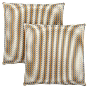 I 9235 Oreillers, Lot De 2, 18 X 18 Carré, Encart Inclus, Jeté Décoratif, Accent, Sofa, Canapé, Chambre À Coucher, Polyester, Hypoallergénique, Or, Gris, Moderne - Simple Boutique