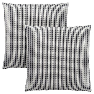 I 9237 Oreillers, Lot De 2, 18 X 18 Carré, Encart Inclus, Jeté Décoratif, Accent, Sofa, Canapé, Chambre À Coucher, Polyester, Hypoallergénique, Gris, Noir, Moderne - Simple Boutique