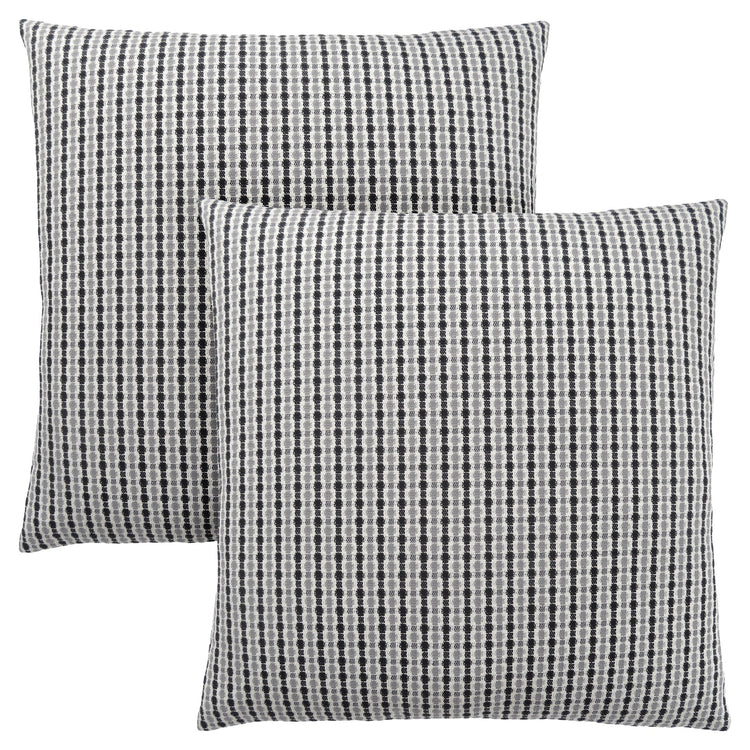 I 9237 Oreillers, Lot De 2, 18 X 18 Carré, Encart Inclus, Jeté Décoratif, Accent, Sofa, Canapé, Chambre À Coucher, Polyester, Hypoallergénique, Gris, Noir, Moderne - Simple Boutique