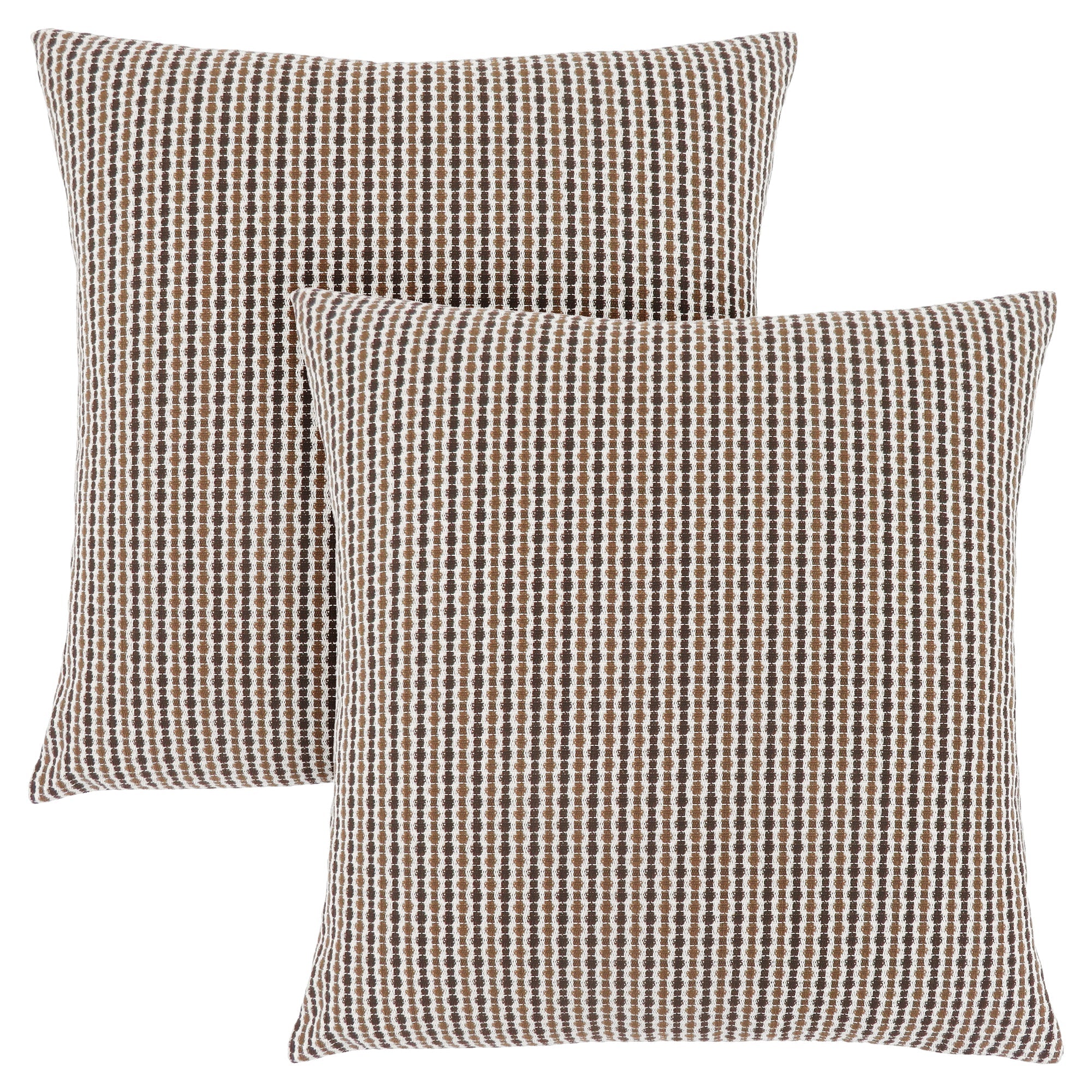 I 9239 Oreillers, Lot De 2, 18 X 18 Carré, Encart Inclus, Jeté Décoratif, Accent, Sofa, Canapé, Chambre À Coucher, Polyester, Hypoallergénique, Brun, Moderne - Simple Boutique