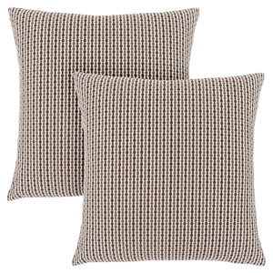 I 9239 Oreillers, Lot De 2, 18 X 18 Carré, Encart Inclus, Jeté Décoratif, Accent, Sofa, Canapé, Chambre À Coucher, Polyester, Hypoallergénique, Brun, Moderne - Simple Boutique