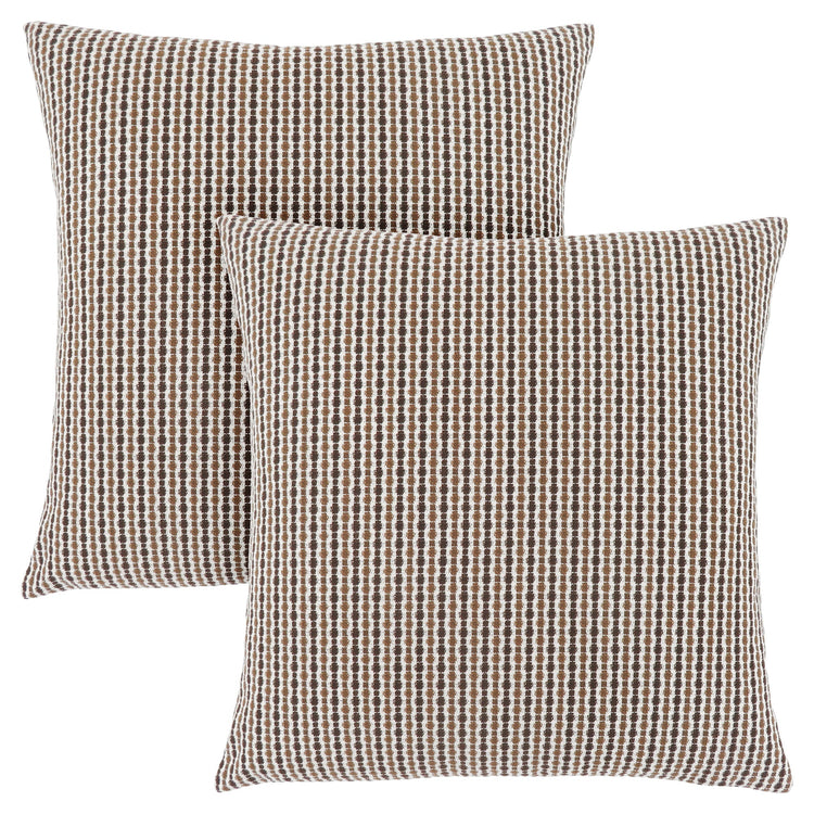 I 9239 Oreillers, Lot De 2, 18 X 18 Carré, Encart Inclus, Jeté Décoratif, Accent, Sofa, Canapé, Chambre À Coucher, Polyester, Hypoallergénique, Brun, Moderne - Simple Boutique