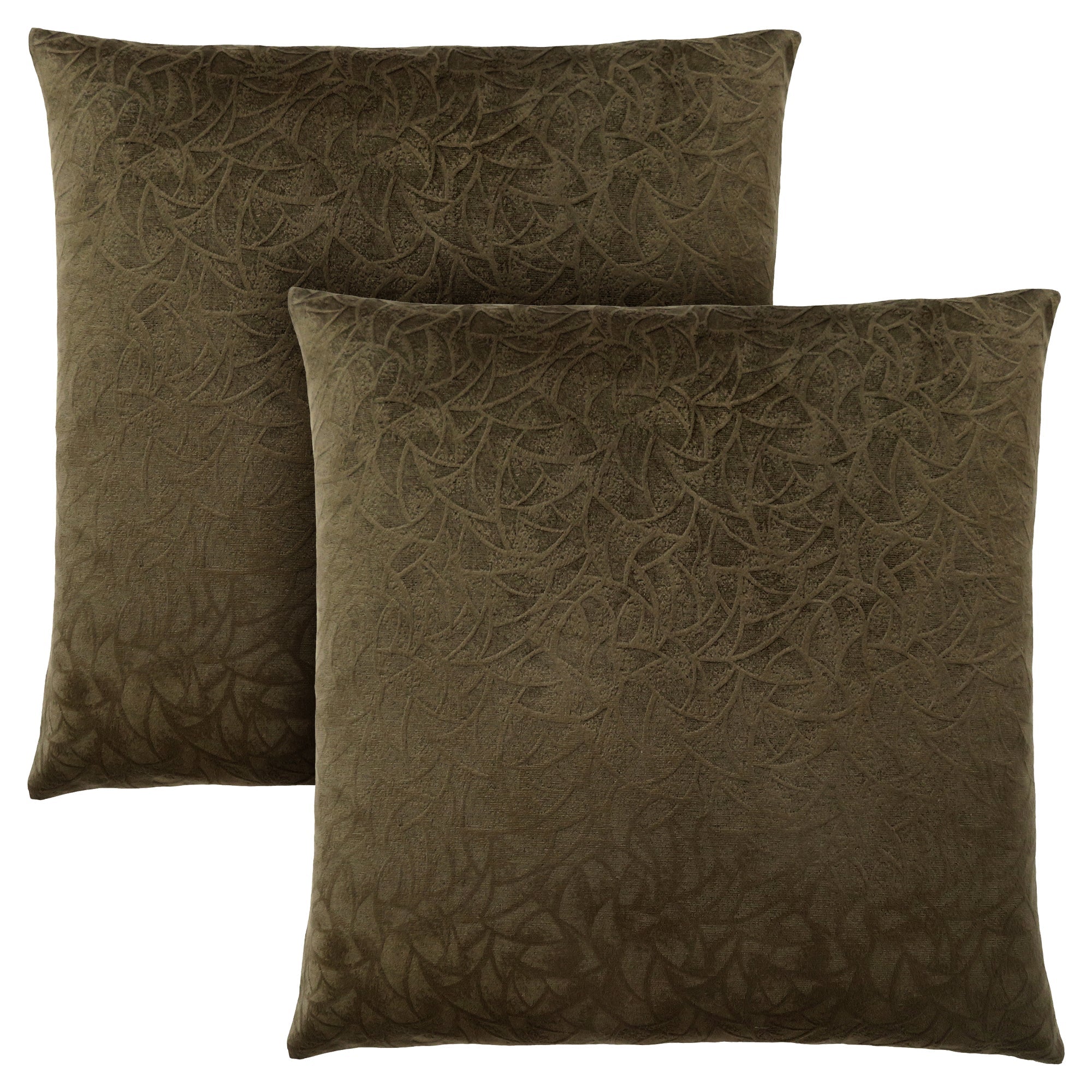 I 9263 Oreillers, Lot De 2, 18 X 18 Carré, Encart Inclus, Jeté Décoratif, Accent, Sofa, Canapé, Chambre À Coucher, Polyester, Hypoallergénique, Vert, Moderne - Simple Boutique