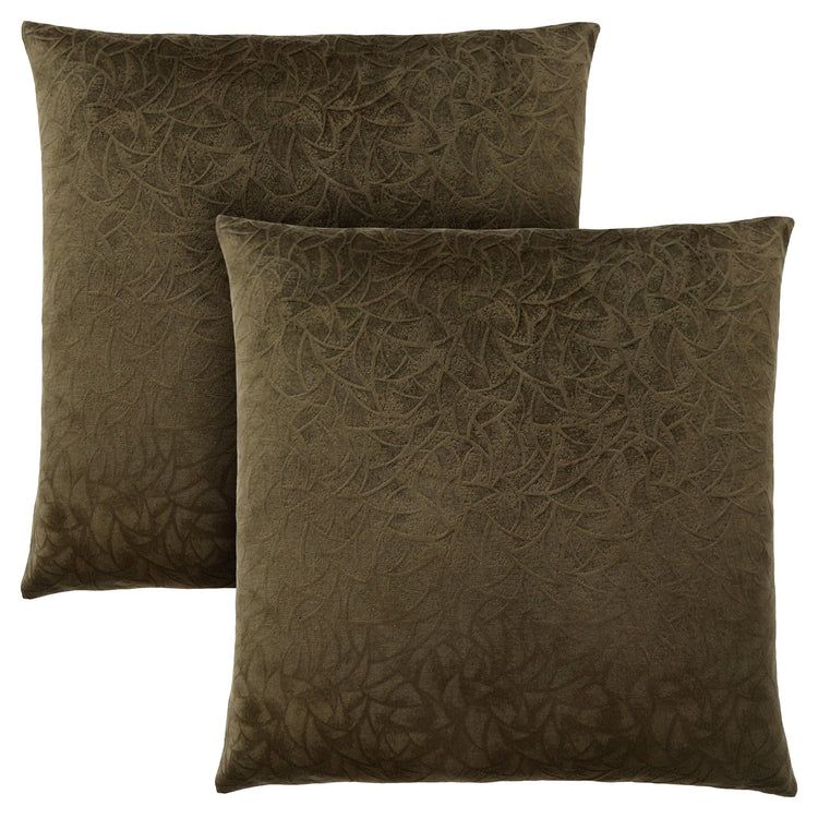 I 9263 Oreillers, Lot De 2, 18 X 18 Carré, Encart Inclus, Jeté Décoratif, Accent, Sofa, Canapé, Chambre À Coucher, Polyester, Hypoallergénique, Vert, Moderne - Simple Boutique