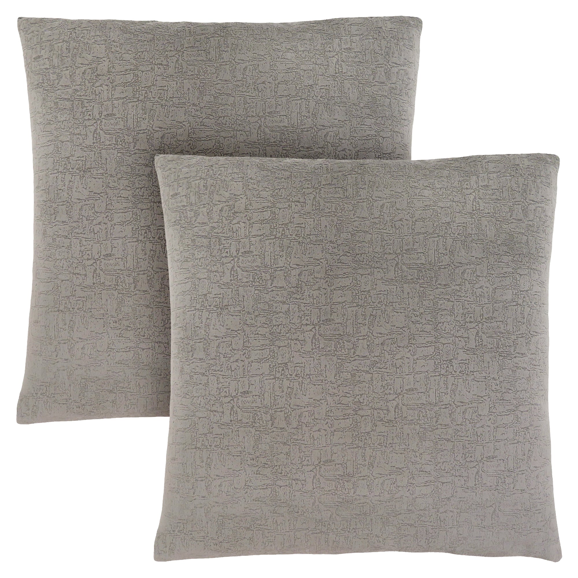 I 9273 Oreillers, Lot De 2, 18 X 18 Carré, Encart Inclus, Jeté Décoratif, Accent, Sofa, Canapé, Chambre À Coucher, Polyester, Hypoallergénique, Gris, Moderne - Simple Boutique
