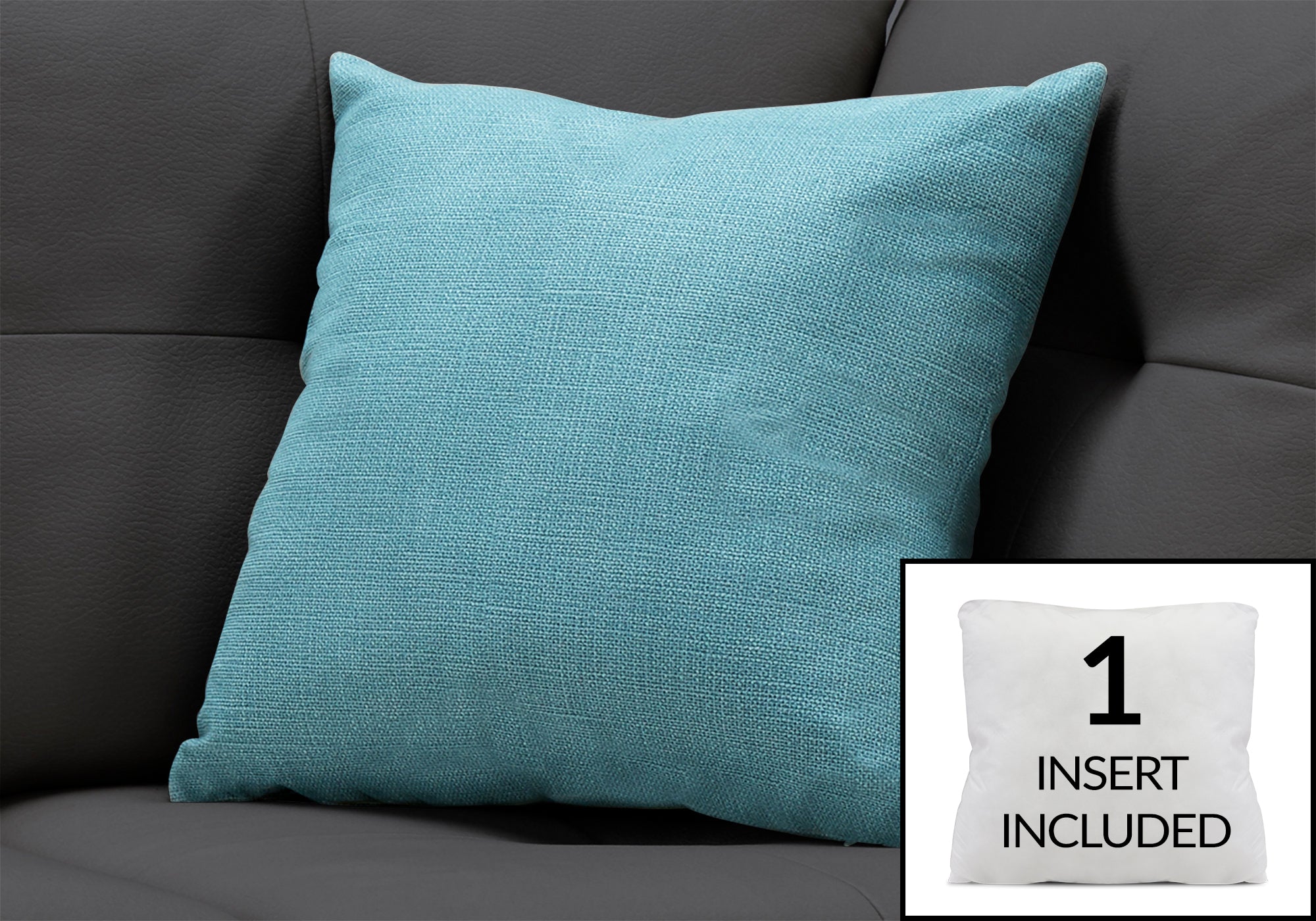 I 9288 Oreillers, 18 X 18 Carré, Encart Inclus, Jeté Décoratif, Accent, Sofa, Canapé, Chambre À Coucher, Polyester, Hypoallergénique, Bleu, Moderne - Simple Boutique