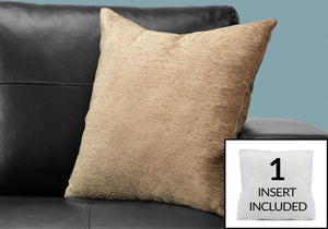 I 9296 Oreillers, 18 X 18 Carré, Encart Inclus, Jeté Décoratif, Accent, Sofa, Canapé, Chambre À Coucher, Polyester, Hypoallergénique, Brun, Moderne - Simple Boutique