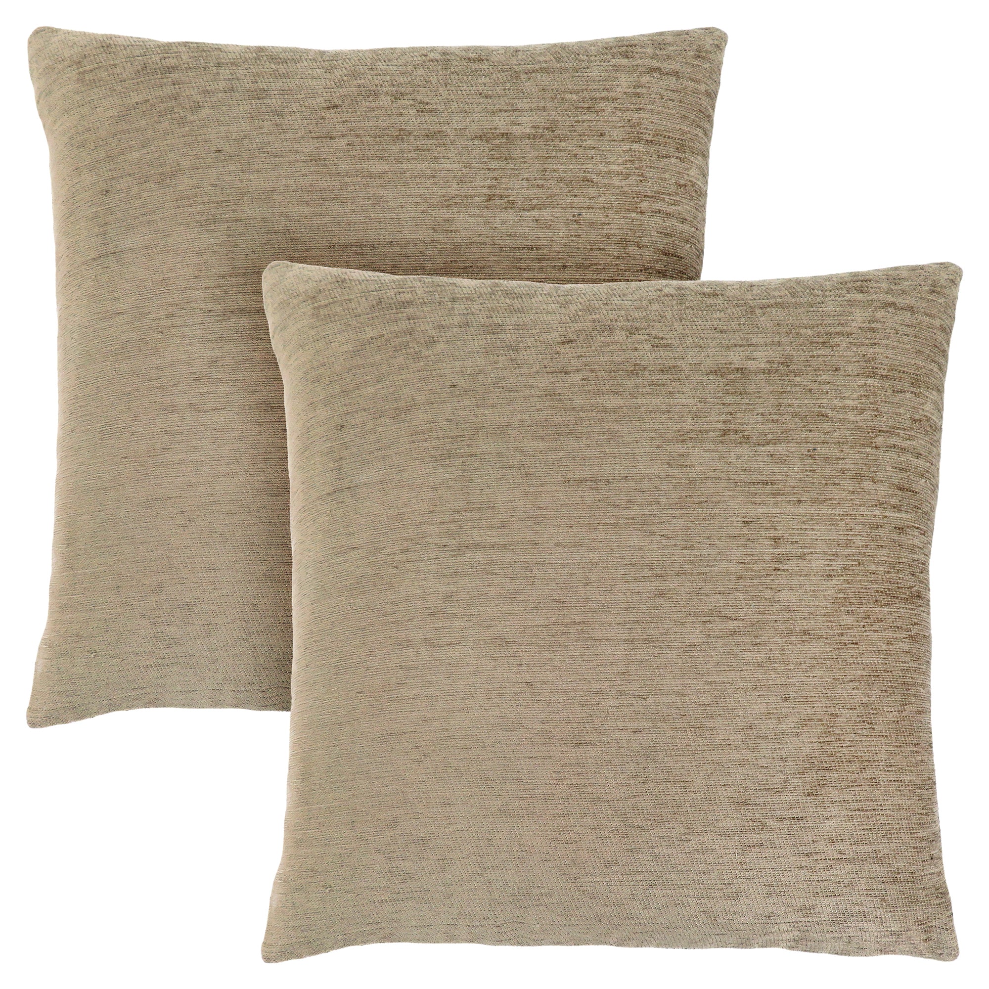 I 9297 Oreillers, Lot De 2, 18 X 18 Carré, Encart Inclus, Jeté Décoratif, Accent, Sofa, Canapé, Chambre À Coucher, Polyester, Hypoallergénique, Beige, Moderne - Simple Boutique