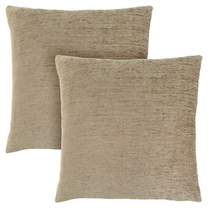 I 9297 Oreillers, Lot De 2, 18 X 18 Carré, Encart Inclus, Jeté Décoratif, Accent, Sofa, Canapé, Chambre À Coucher, Polyester, Hypoallergénique, Beige, Moderne - Simple Boutique
