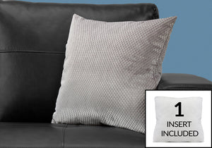 I 9306 Oreillers, 18 X 18 Carré, Encart Inclus, Jeté Décoratif, Accent, Sofa, Canapé, Chambre À Coucher, Polyester, Hypoallergénique, Gris, Moderne - Simple Boutique