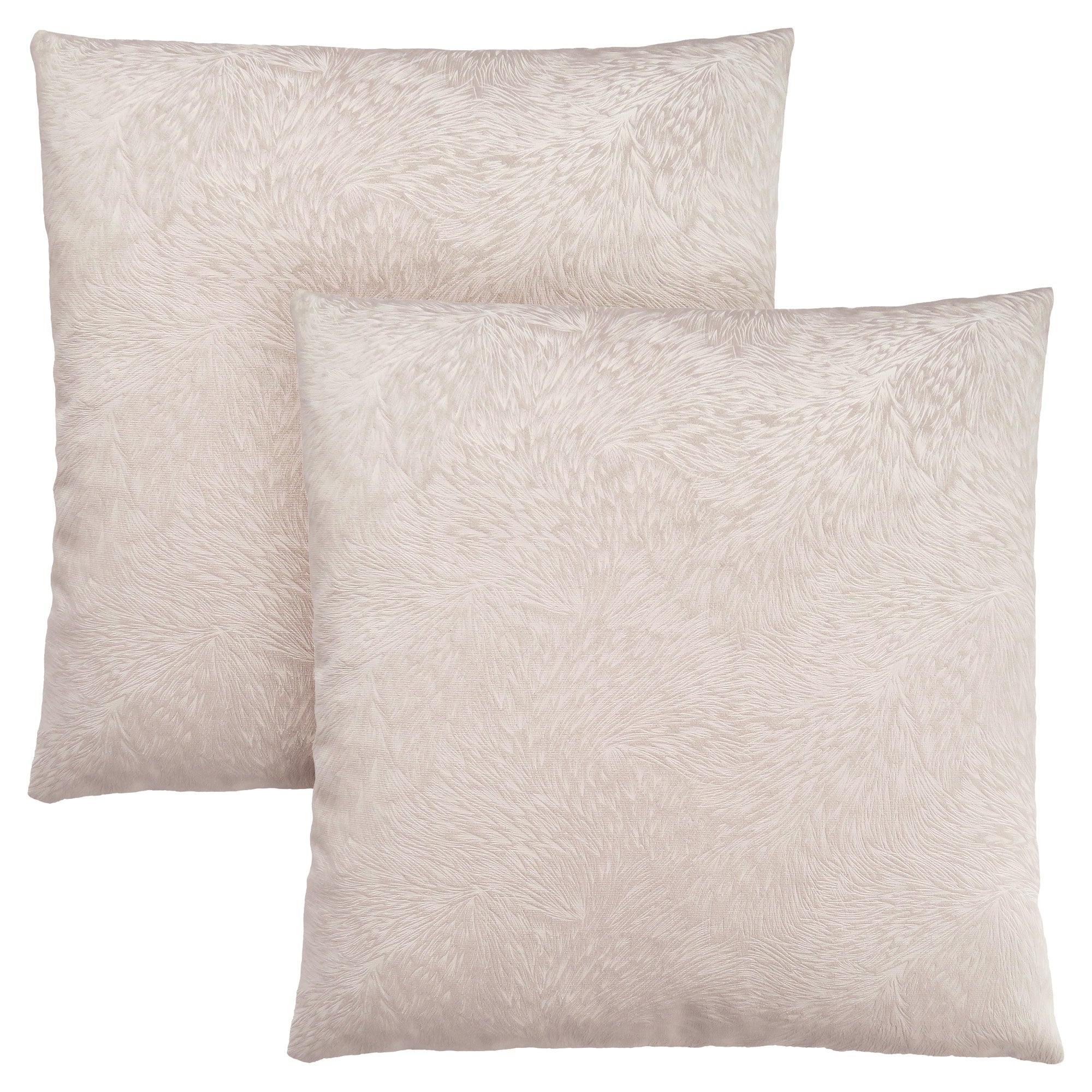 I 9319 Oreillers, Lot De 2, 18 X 18 Carré, Encart Inclus, Jeté Décoratif, Accent, Sofa, Canapé, Chambre À Coucher, Polyester, Hypoallergénique, Beige, Moderne - Simple Boutique