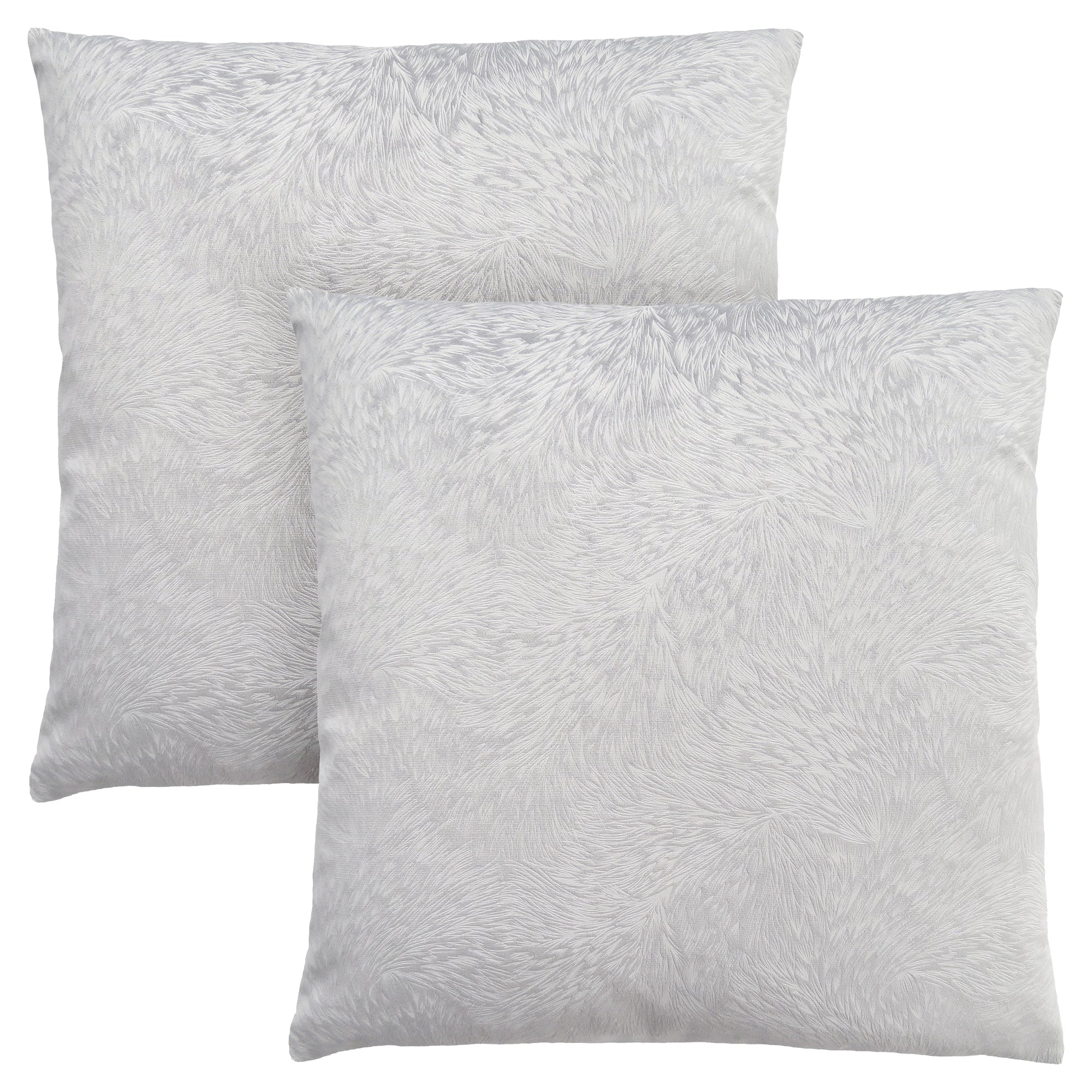 I 9321 Oreillers, Lot De 2, 18 X 18 Carré, Encart Inclus, Jeté Décoratif, Accent, Sofa, Canapé, Chambre À Coucher, Polyester, Hypoallergénique, Gris, Moderne - Simple Boutique