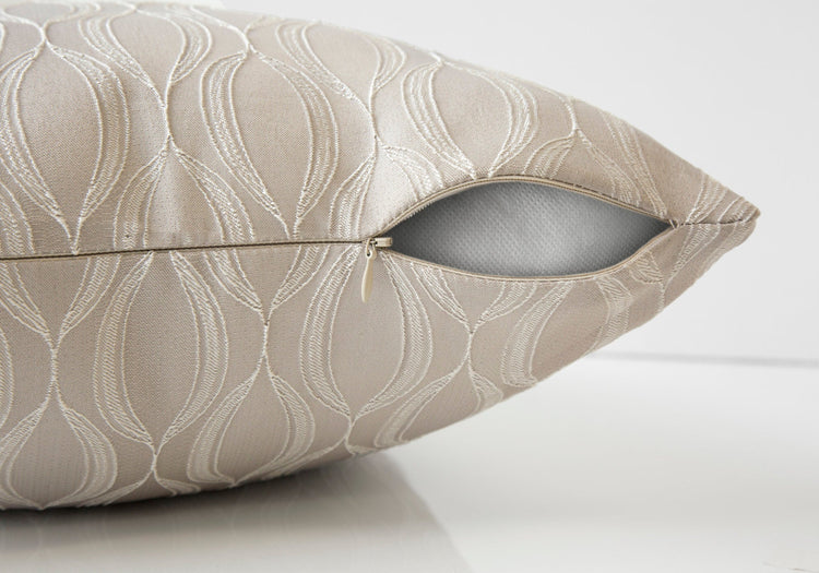 I 9344 Oreillers, 18 X 18 Carré, Encart Inclus, Jeté Décoratif, Accent, Sofa, Canapé, Chambre À Coucher, Polyester, Hypoallergénique, Beige, Moderne - Simple Boutique