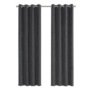 I 9804 Rideau, Ensemble 2pcs, 54"w X 95"l, Obscurcissement De La Pièce, Passe-fil, Salon, Chambre À Coucher, Cuisine, Micro Suède, Polyester, Gris, Contemporain, Moderne - Simple Boutique