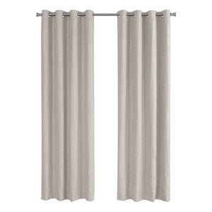 I 9817 Rideau, Ensemble 2pcs, 54"w X 84"l, Obscurcissement De La Pièce, Passe-fil, Salon, Chambre À Coucher, Cuisine, Micro Suède, Polyester, Beige, Contemporain, Moderne - Simple Boutique