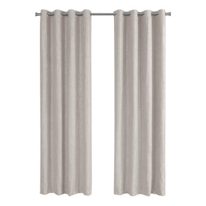 I 9818 Rideau, Ensemble 2pcs, 54"w X 95"l, Obscurcissement De La Pièce, Passe-fil, Salon, Chambre À Coucher, Cuisine, Micro Suède, Polyester, Beige, Contemporain, Moderne - Simple Boutique