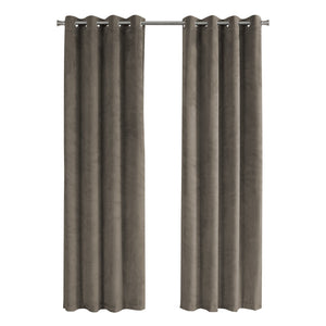 I 9826 Rideau, Ensemble 2pcs, 54"w X 84"l, Obscurcissement De La Pièce, Passe-fil, Salon, Chambre À Coucher, Cuisine, Velours, Polyester, Beige, Contemporain, Moderne - Simple Boutique