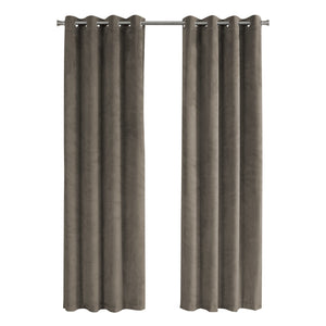 I 9827 Rideau, Ensemble 2pcs, 54"w X 95"l, Obscurcissement De La Pièce, Passe-fil, Salon, Chambre À Coucher, Cuisine, Velours, Polyester, Beige, Contemporain, Moderne - Simple Boutique