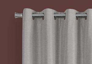 I 9835 Rideau, Ensemble 2pcs, 54"w X 84"l, 100% Bloque Lumiere, Passe-fil, Salon, Chambre À Coucher, Cuisine, Isolation Thermique, Polyester, Gris, Contemporain, Moderne - Simple Boutique