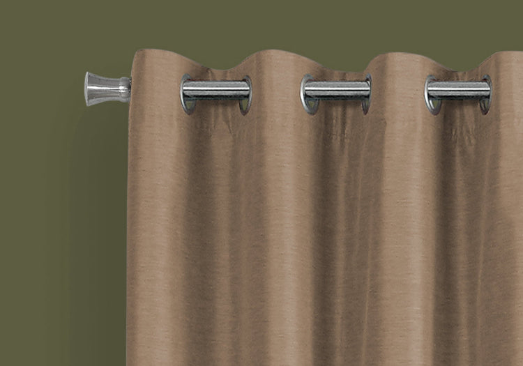I 9838 Rideau, Ensemble 2pcs, 54"w X 84"l, 100% Bloque Lumiere, Passe-fil, Salon, Chambre À Coucher, Cuisine, Isolation Thermique, Polyester, Brun, Contemporain, Moderne - Simple Boutique